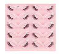 False Eyelashes Fake Eyelashes False Eyelashes Natural And Thick 5 Pairs Eyetail Lengthened Dense Eyelash Eyelashes Natural Dense Eyelash Russian Strip Lashes Eye Lashes(J,One Size)