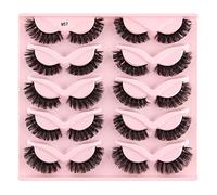 False Eyelashes Fake Eyelashes False Eyelashes Natural And Thick 5 Pairs Eyetail Lengthened Dense Eyelash Eyelashes Natural Dense Eyelash Russian Strip Lashes Eye Lashes(J,One Size)