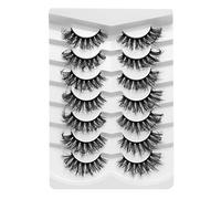 False Eyelashes Fake Eyelashes Product Title: DSD Short Hair Fiber False Eyelashes 7 Pairs Soft Stem Enlarge Eyes Half Lashes Russian Strip Lashes (D, One Size)