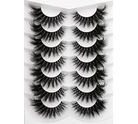 False Eyelashes Fluffy Faux Mink Lashes 18mm Wispy Lashes Cat Eye Flowers Strip Lashes Pack by