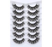 False Eyelashes Fluffy Faux Mink Lashes 18mm Wispy Lashes Cat Eye Flowers Strip Lashes Pack by