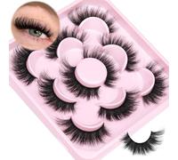 False Eyelashes Fluffy Faux Mink Lashes 5D Volume Fake Eyelash Long Dramatic Faux Mink Eyelashs Wispy Strip Eye Lash 5 Pairs