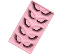 False Eyelashes Fluffy Fox Eye Lashes Sexy Cat Eye Eyelashes Soft Winged Angel Fake Lashes Wispy Lightweight Faux Mink Lashes (5 Pairs)