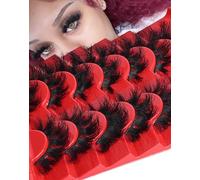 False Eyelashes Fluffy Lashes 80D Volume Soft Curly 7 Pairs Waterproof Faux Mink Lashes Big Personality Red Box Allureza