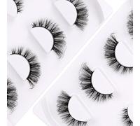 False Eyelashes Fluffy Wispy Lashes Natural Look Fake Eyelashes Fox Eye Lashes Faux Mink 6D Dramatic Volume Fluffy Strip False Lashes Cat Eye Lashes Pack 4 Pairs Himirell