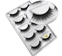 False Eyelashes For Womens A Pair New Fake Eyelash 3D Imitation Mink Fur Thick Curled Eyelashes Round Color Cardboard
