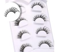 False Eyelashes Fox Eye Lashes 6D Wispy Eyelashes Natural Look Cat Eye Lashes Wispy Fluffy Faux Mink Lashes Natural False Lashes Pack by Himirell 4 Pairs