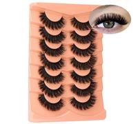 False Eyelashes Full Mink Lashes Long Eyelashes Thick Russian Strip Lashes Eye Volume Lash Strips D Curvature Dramatic 7 Pairs Fake Lash Extensions