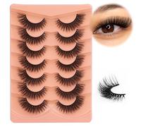 False Eyelashes Full Mink Lashes Long Eyelashes Thick Russian Strip Lashes Eye Volume Lash Strips D Curvature Dramatic 7 Pairs Fake Lash Extensions