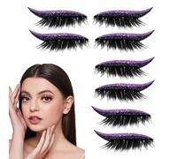 False Eyelashes, Glitter Lash Extensions Pack, Reusable Eye Makeup Set, Waterproof Adhesive Hold, Beginner-friendly Design, 7.4x6.5x5cm, For Parties