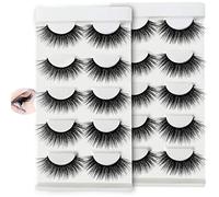 False Eyelashes, Hually 10 Pairs 3D Black Long Natural Individual Realistic Thick Hand-made Dramatic Eyelashes,perfect for Professional Makeup,Dance,Party,Wending