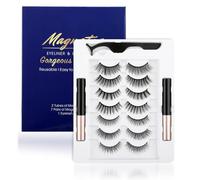False Eyelashes Magnetic, 7 Pairs 10 Magnetic Eyelashes Natural Look with Eyeliner for DIY at Home, Easy to Apply & Comfortable for Daily Use