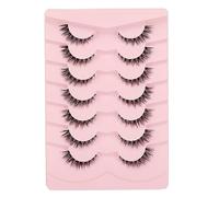 False Eyelashes Natural Half Lashes Short Clear Band Lashes Pack 7 Pairs Multipack
