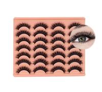 False Eyelashes Natural Look|7 Pairs Anime-Inspired|Clear Band,Fluffy Reusable for Cat Eye Effect