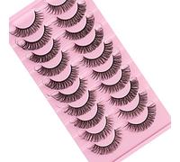 False Eyelashes, Russian Strip Lashes, Natural Look Wispy False Lashes 10 Pairs Lightweight Lashes Pack (#05)
