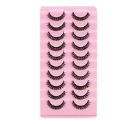 False Eyelashes Set 10 Pairs Wispy Natural Look Faux Mink Lashes Popular Strip Private Labels Eyelash Extension (B, One Size)