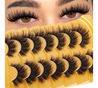 False Eyelashes Thick Faux Mink Lashes Cat Eye Lashes strips 6D Volume Wispy Fake Lash 18mm Long Mink Strip Eyelashes 7 Pairs
