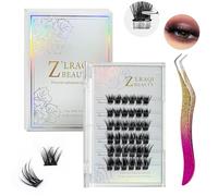 False Eyelashes with Glue 30Pcs Self Adhesive Eyelashes 10-14mm Mix D Cur False Eyelashes No Glue Needed Reusable Eylure Lashes with Lash Tweezers(MF10-11)