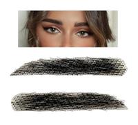 False Hair Eyebrows - Reusable Lace Brow Extensions, Real Human Hair Eyebrows | 1 Pair Crochet Style Natural-Look Brows, Reusable Breathable Fake Human Eyebrows for Holiday Makeup