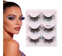 False Lashes 3 Pair Glitter Voluminous Make Up Supplies