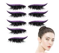 False Lashes - 4 Pairs Reusable Eye Liner Eyelash Stickers | Glitter Reusable Beauty Care Adhesive Makeup Eye Liner Stickers for Home Daily Travel Performance