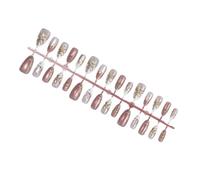 False Manicure Tips Almond Shape 3D Flower Art, Glossy Nude Wearable Manicure Set with 30 Pieces in 15 Sizes for Party and Wedding Looks False Tips Almond Shape Floral Art Nude Glossy Party