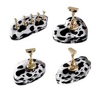 False Nail Holder Acrylic Art Display Stand Tips Practice Stand Display Cow Manicure Tool Magnetic-press on Holder Tool for Painting Nails Acrylic Nails Finger Crystal Art