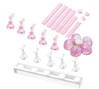 False Nail Holder - Acrylic Heart Shape Practice Display Stand Innovative Design Press On Nail Holder for Women Beginners Salon Vanity Table Photography Manicure C