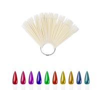 False Nail Sticks Fan Shaped Round Head Nail Polish Palette Display Card 50 Piece Transparent Nail Art Practice Tools Tips for Manicure