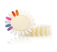 False Nail Swatches Wheels, Nail Polish Display Wheel Plastic Nails Art Color Tester Wheels Nails Wheel Swatches Nail-Wheel Art for Color Show Nail-Manicure Practice SampleNail Polish, 200 PCS Beige