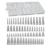 False Nail Tips - 180 Clear Sandwich Structure Nail Extensions, Professional Beauty Supplies for Home Salon Bridal Wedding Travel, DIY Nails Art Set for Women Teens Family Friends