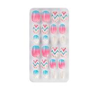 False Nail Tips For Kids Teens Short Candy False Nail Tips Girl Children Cartoon Nails Press On Short Cute Press On Nails Kids Girls