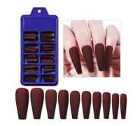 False Nails 100Pcs Matte Fake Nails,Full Cover Ballerina Press on Solid Color False Nail Tips DIY Manicure Decor(NO04)