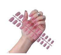 False Nails 1PCS DIY Matte False Nails Square Head Frosted Press on Nail Tips Full Cover Artificial Fingernails Ballet Detachable No Glue(Color17)