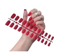 False Nails 1PCS DIY Matte False Nails Square Head Frosted Press on Nail Tips Full Cover Artificial Fingernails Ballet Detachable No Glue(Color13)