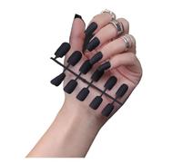 False Nails 1PCS DIY Matte False Nails Square Head Frosted Press on Nail Tips Full Cover Artificial Fingernails Ballet Detachable No Glue(Color-01)