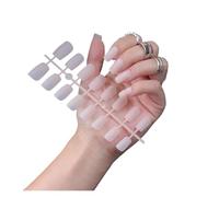 False Nails 1PCS DIY Matte False Nails Square Head Frosted Press on Nail Tips Full Cover Artificial Fingernails Ballet Detachable No Glue(Color-07)