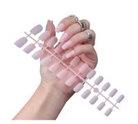 False Nails 1PCS DIY Matte False Nails Square Head Frosted Press on Nail Tips Full Cover Artificial Fingernails Ballet Detachable No Glue(Color31)