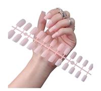 False Nails 1PCS DIY Matte False Nails Square Head Frosted Press on Nail Tips Full Cover Artificial Fingernails Ballet Detachable No Glue(Color8)