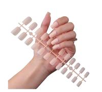False Nails 1PCS DIY Matte False Nails Square Head Frosted Press on Nail Tips Full Cover Artificial Fingernails Ballet Detachable No Glue(Color14)