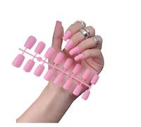 False Nails 1PCS DIY Matte False Nails Square Head Frosted Press on Nail Tips Full Cover Artificial Fingernails Ballet Detachable No Glue(Color-03)