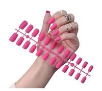 False Nails 1PCS DIY Matte False Nails Square Head Frosted Press on Nail Tips Full Cover Artificial Fingernails Ballet Detachable No Glue(Color18)