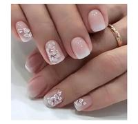 False Nails 24Pcs Fashion Fake Nails Press on Short Square Head False Nail Art Green Leopard Print Design Artifical Full Cover Tips(Color50)