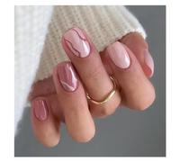 False Nails 24Pcs Fashion Fake Nails Press on Short Square Head False Nail Art Green Leopard Print Design Artifical Full Cover Tips(Color64)