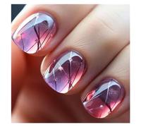 False Nails 24Pcs Fashion Fake Nails Press on Short Square Head False Nail Art Green Leopard Print Design Artifical Full Cover Tips(Color51)