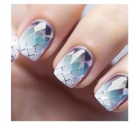 False Nails 24Pcs Fashion Fake Nails Press on Short Square Head False Nail Art Green Leopard Print Design Artifical Full Cover Tips(Color43)