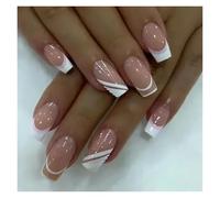 False Nails 24Pcs Fashion Fake Nails Press on Short Square Head False Nail Art Green Leopard Print Design Artifical Full Cover Tips(Color62)