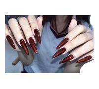 False Nails 24pcs Long Pointed False Nails Cool Girl Style Silver Flame Pattern Press On Detchable Full Cover Fake Nail Patches(19)