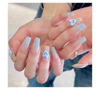 False Nails 24Pcs Shiny Press on Fake Nails Dark Pink Square Short Gel Cover False Fingernails Manicure Art Tips for Women and Girl(Color2)