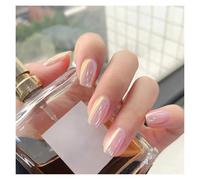 False Nails 24pcs Stiletto Aurora Fake Nails Set Press On Short Almond Wearable False With Glitter Designs Full Cover Nail Tips(Style3)